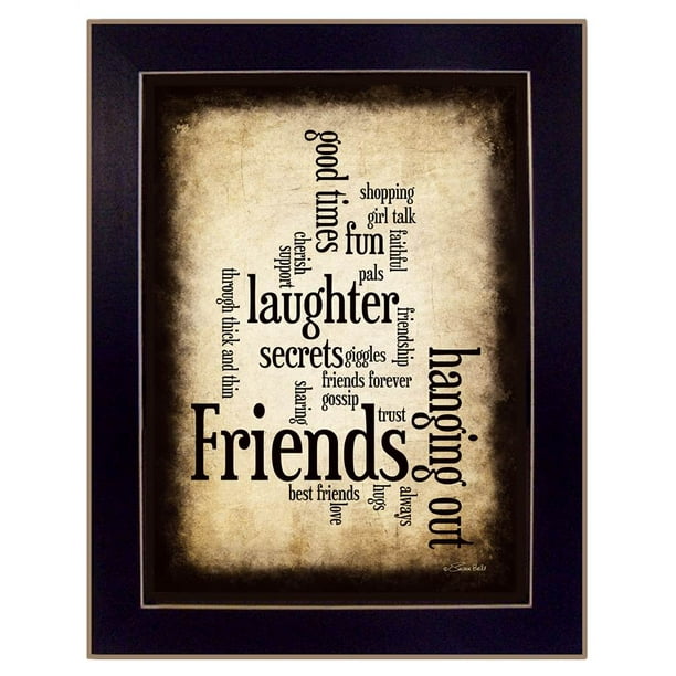 Shabby Chic BEST FRIENDS A4 Framed Personalised Word Art Print Friendship GIFT